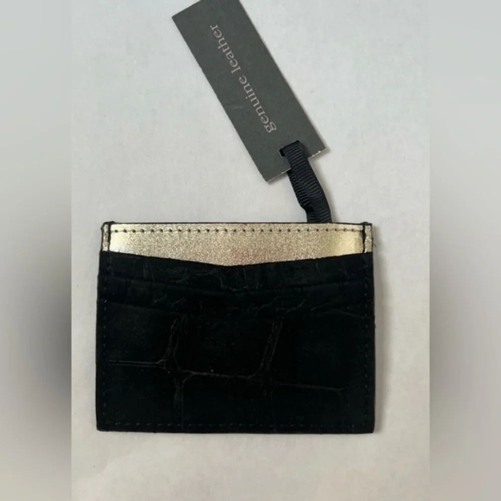 Urbancode Black And Gold Animal Print Genuine Leather wallet card holder